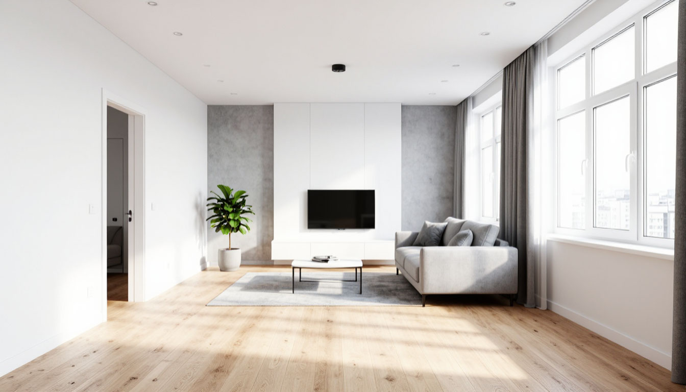 однушка в светлых тонах